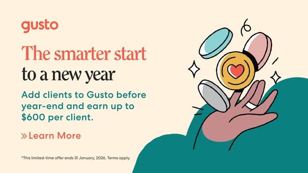 Gusto accountant referral Meta ad running 212 days: 'Turn year-end pain into a big cash gain.' Source: Meta Ad Library, Library ID 1143283027268338.